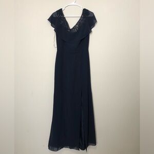 Bella Bridesmaids Navy Blue Laced Size 12 Gown